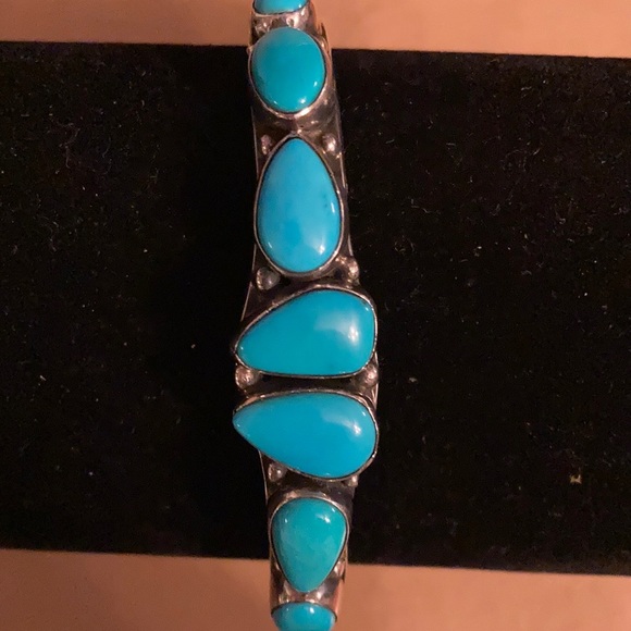 Sterling Silver and Turquoise Cuff Bracelet - Picture 3 of 4